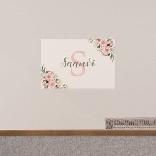 Personalized wall decal with initial and name