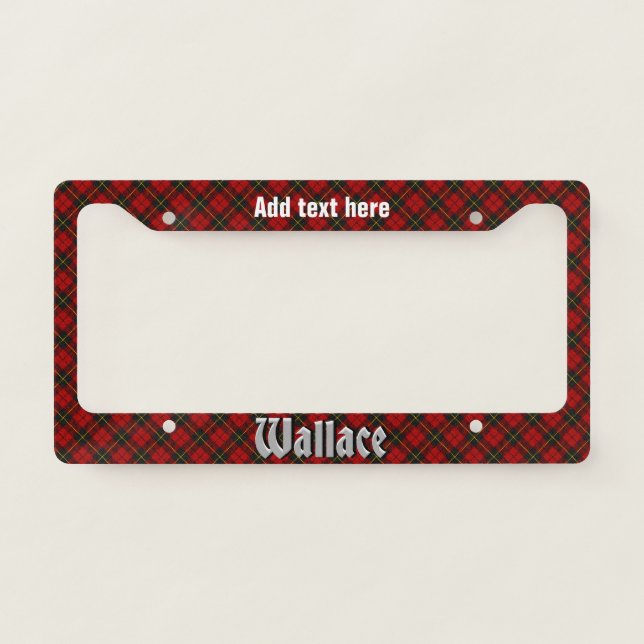 Personalized Wallace Tartan License Plate Frame (Front)