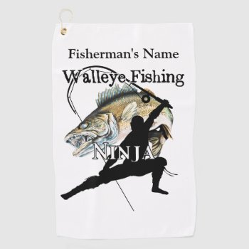 Personalized Walleye Fishing Ninja 2 Fishing Towel by pjwuebker at Zazzle