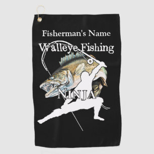 Personalized Walleye Fishing Ninja D Fishing Towel