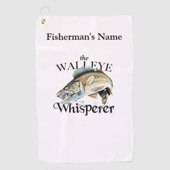 Personalized Walleye Whisperer Light Fishing Towel by pjwuebker at Zazzle