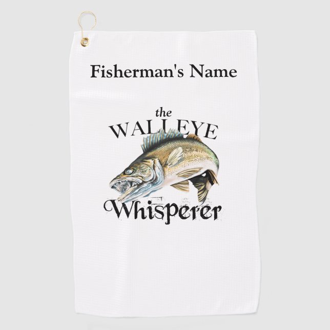 Personalized Walleye Whisperer Light Fishing Towel (Front)