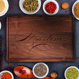 Personalized Walnut Cutting Board w/Juice Groove