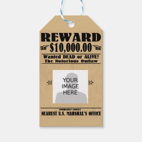 Personalized Wanted Dead or Alive Gift Tags