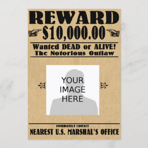 Personalized Wanted Dead or Alive Invitation