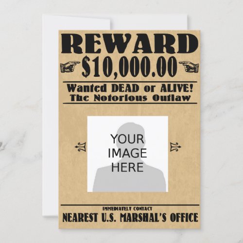 Personalized Wanted Dead or Alive Invitation