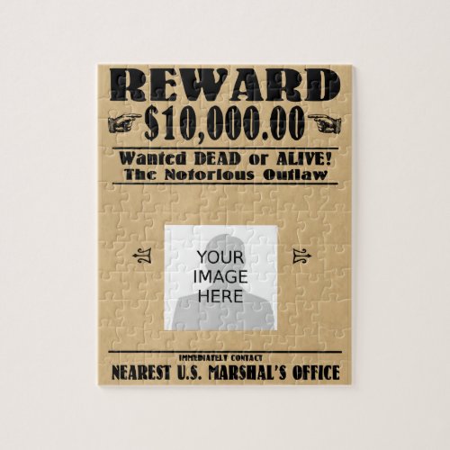 Personalized Wanted Dead or Alive Jigsaw Puzzle