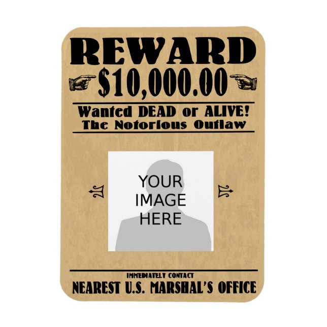 Personalized Wanted Dead or Alive Magnet (Vertical)
