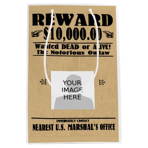Personalized Wanted Dead or Alive Medium Gift Bag