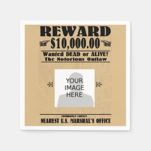 Personalized Wanted Dead or Alive Napkins