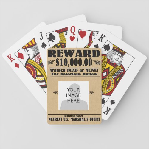 Personalized Wanted Dead or Alive Poker Cards