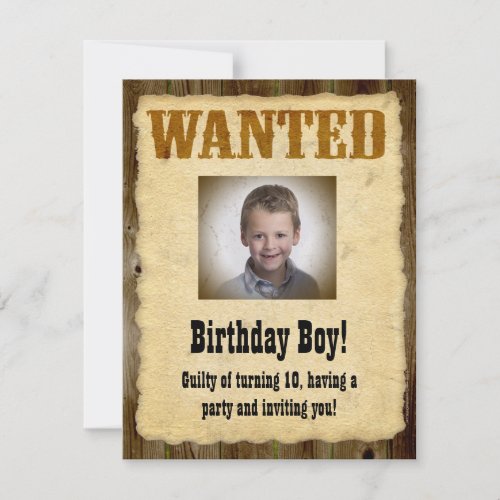 Personalized Wanted Poster Birthday Bandit Invitation