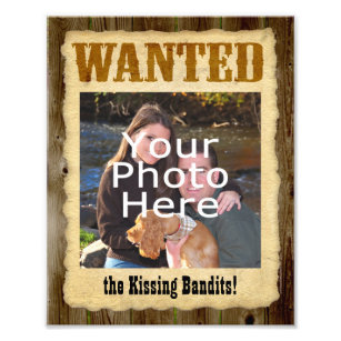 Personalized Wanted Poster, Large Photo w/Text