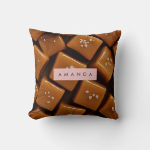 Personalized Warm Salted Caramel  Throw Pillow