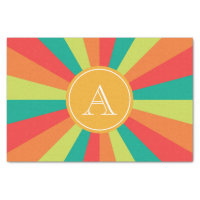 Personalized Warm Summer Color Wheel Monogram Tissue Paper