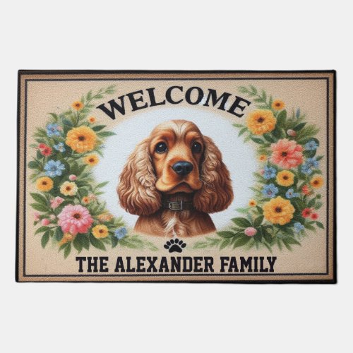 Personalized Warmth Cocker Spaniel Haven Welcome Doormat