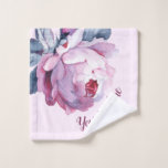 Personalized Wash Cloth Purple Pink Roses at Zazzle