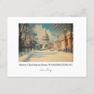 Personalized Washington DC Merry Christmas Holiday Postcard