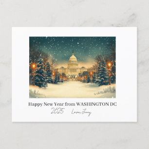 Personalized Washington DC New Year Holiday Postcard