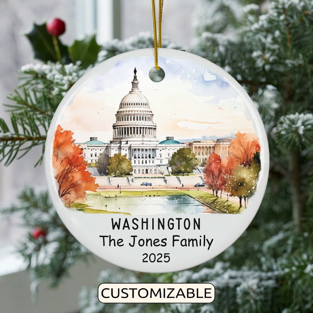 Personalized Washington Ornament, USA Ceramic Ornament (Creator Uploaded)