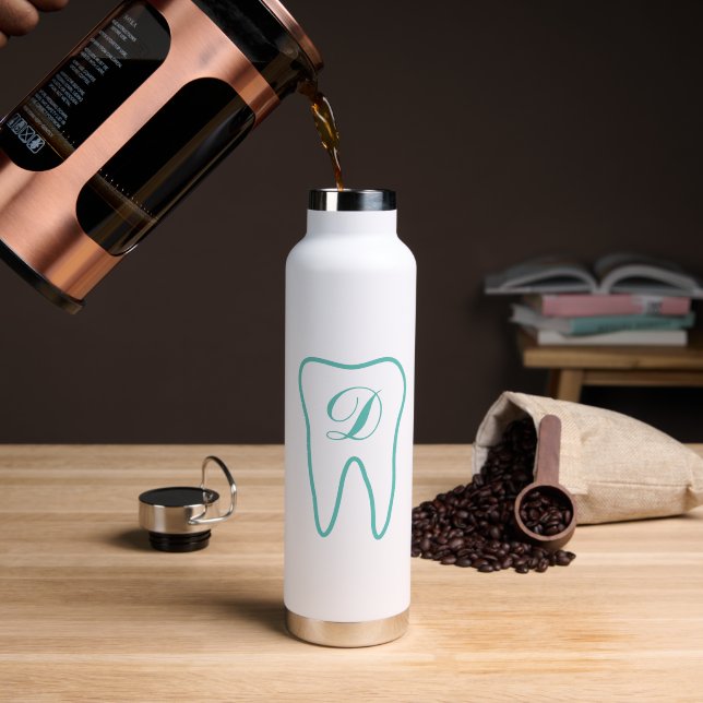Personalized water bottle for dentist (Coffee (Rotated))