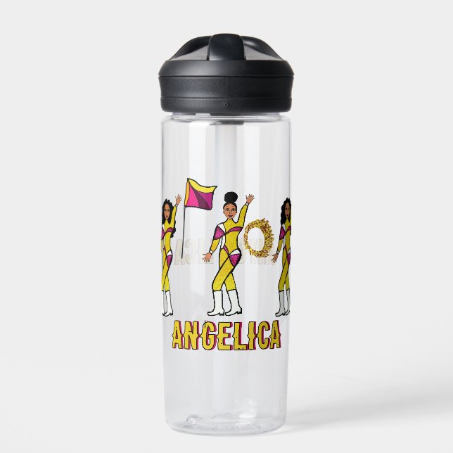 Personalized Water Bottle Gold Pink Blend #2 (Front)