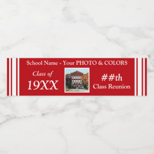 Personalized Water Bottle Labels, Class Reunion Label