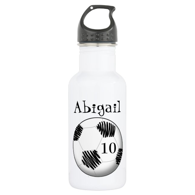 Personalized water bottle soccer ball (Front)
