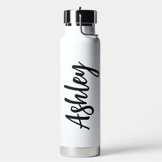 Personalized Water Bottle with Straw – Custom Name (Left)