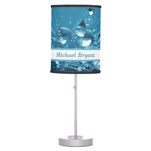 Personalized Water Drop Raindrop Blue Table Lamp