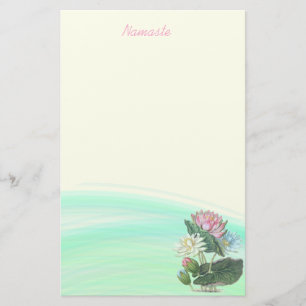 Personalized Water Lily Pool Stationery