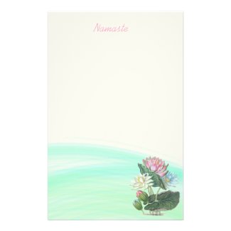Personalized Water Lily Pool Stationery