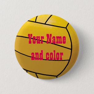 Personalized Water Polo Ball Name Tag Button