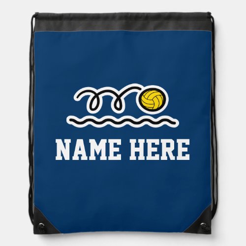 Personalized water polo drawstring backpack bag