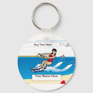 Personalized Water Skier  Keychain