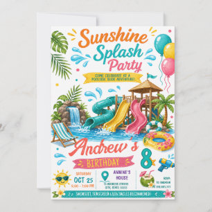 Personalized Water Slide Birthday Invitation