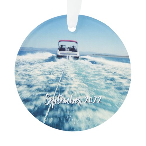 Personalized Water Sports Speed Boat Photo Ornament