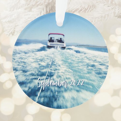 Personalized Water Sports Speed Boat Photo Ornament