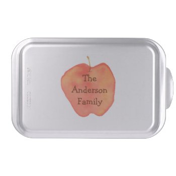Personalized Watercolor Apple Cake Pan by scribbleprints at Zazzle