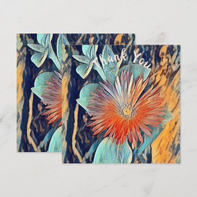 Personalized Watercolor Art TableRose Thank you Card (Front/Back)