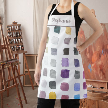 Personalized Watercolor Artist Apron by SewMosaic at Zazzle