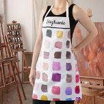 Personalized Watercolor Artist  Apron<br><div class="desc">This apron is decorated with a pattern of watercolors samples in pink,  purple,  and beige.
Perfect for an artist or someone who enjoys painting.
Personalize this apron with your name or monogram.
Original Watercolor © Michele Davies.</div>