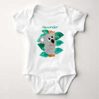 Personalized Watercolor Baby Koala Bear Animal