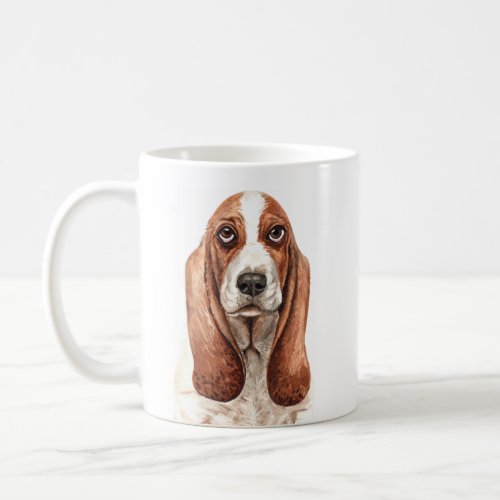 Personalized Watercolor Basset Hound Mug