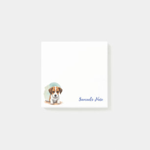 Personalized Watercolor Beagle Post-It Notes 