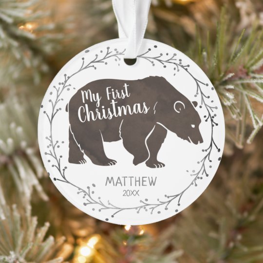 baby's first christmas bear ornament