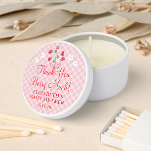 Personalized Watercolor Berry Baby Shower Mini Candle Favors