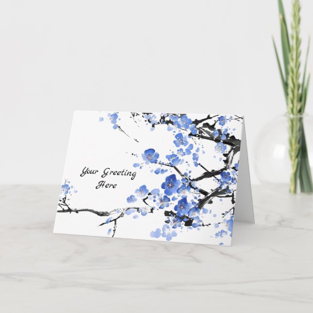 Personalized Watercolor Blossom Greeting Card (Front)