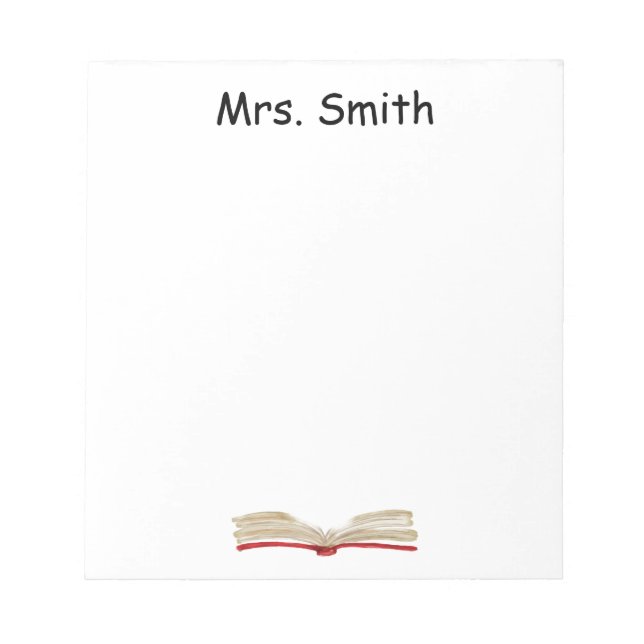 PERSONALIZED WATERCOLOR BOOK notepad (Front)