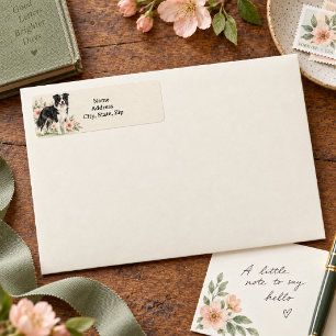 Personalized Watercolor Border Collie Label
